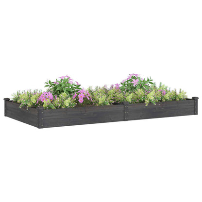 Fioriera Giardino con Fodera Grigia 240x120x25cm Massello Abete - homemem39