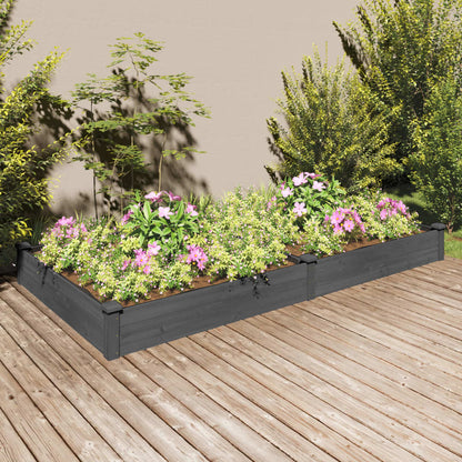 Fioriera Giardino con Fodera Grigia 240x120x25cm Massello Abete - homemem39