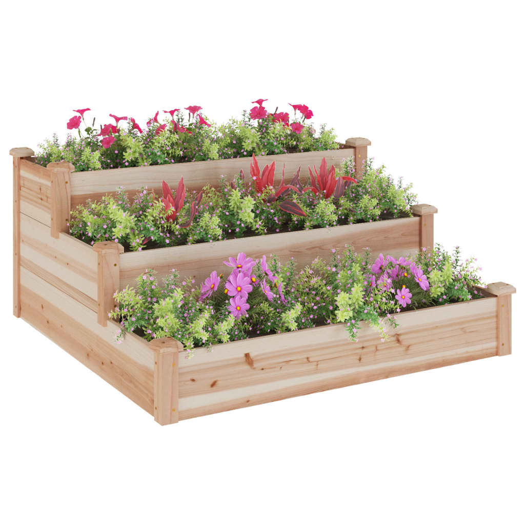 Fioriera Rialzata da Giardino 120x120x56cm Legno Massello Abete - homemem39