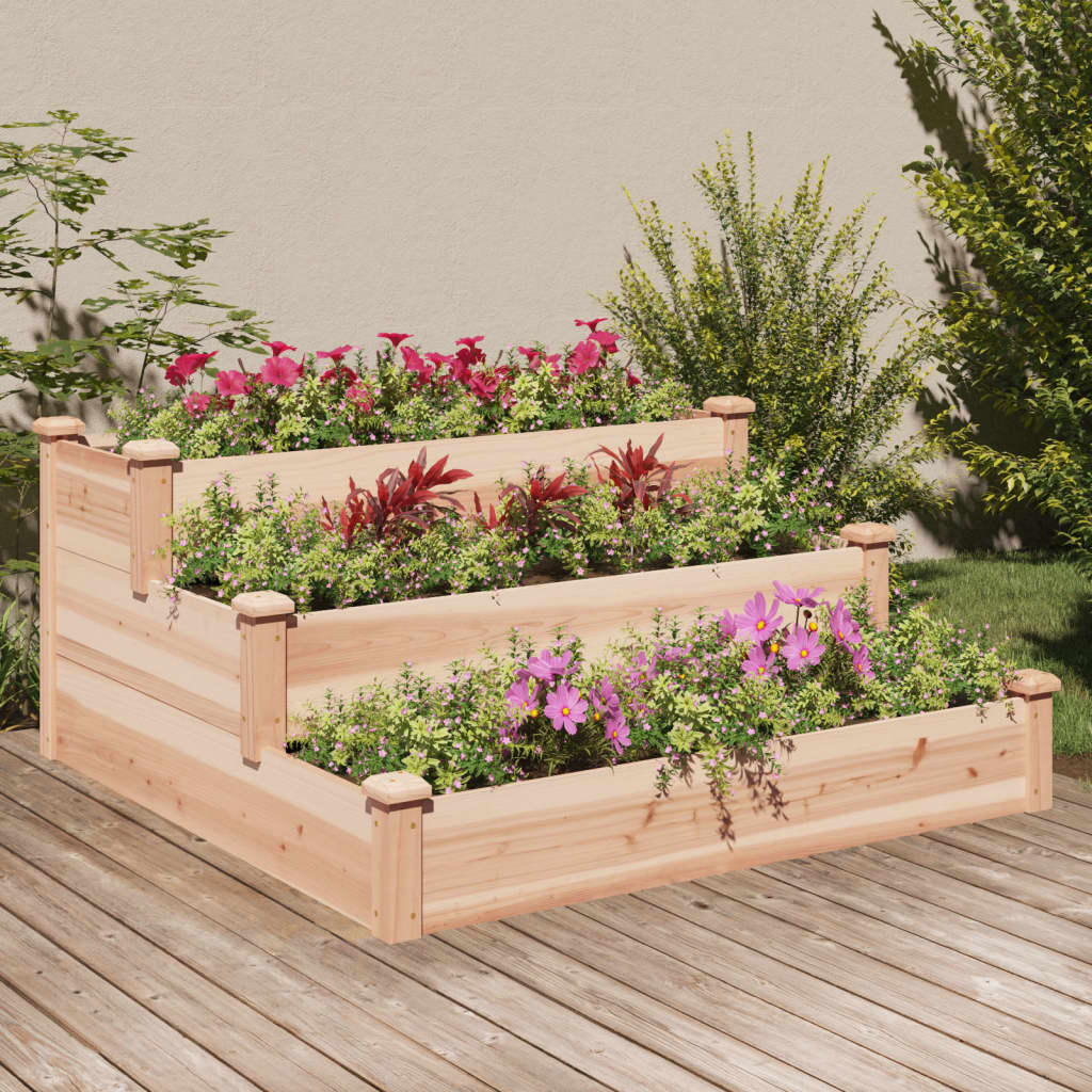 Fioriera Rialzata da Giardino 120x120x56cm Legno Massello Abete - homemem39