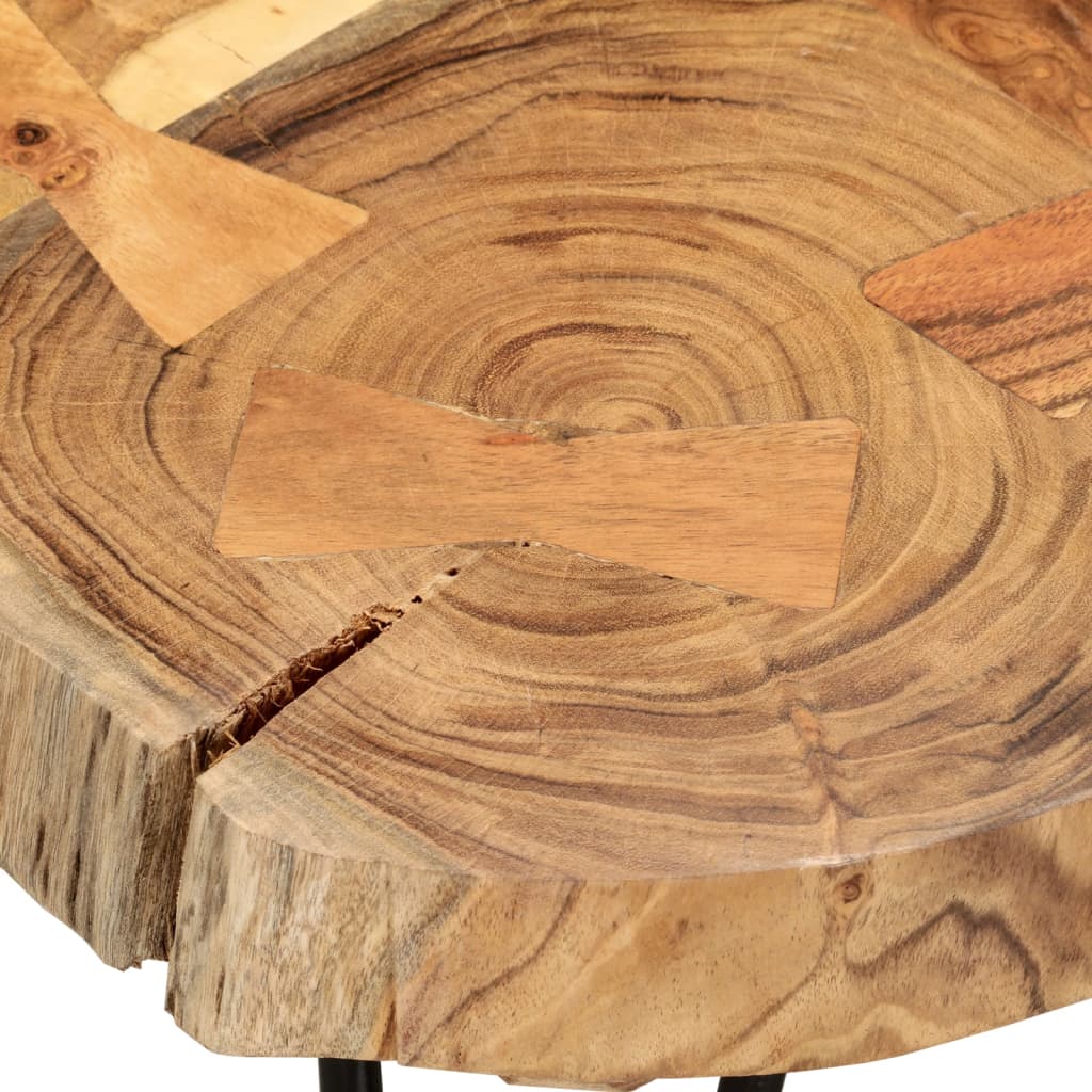 Tavolino 36 cm 4 Tronchi in Legno Massello di Acacia - homemem39