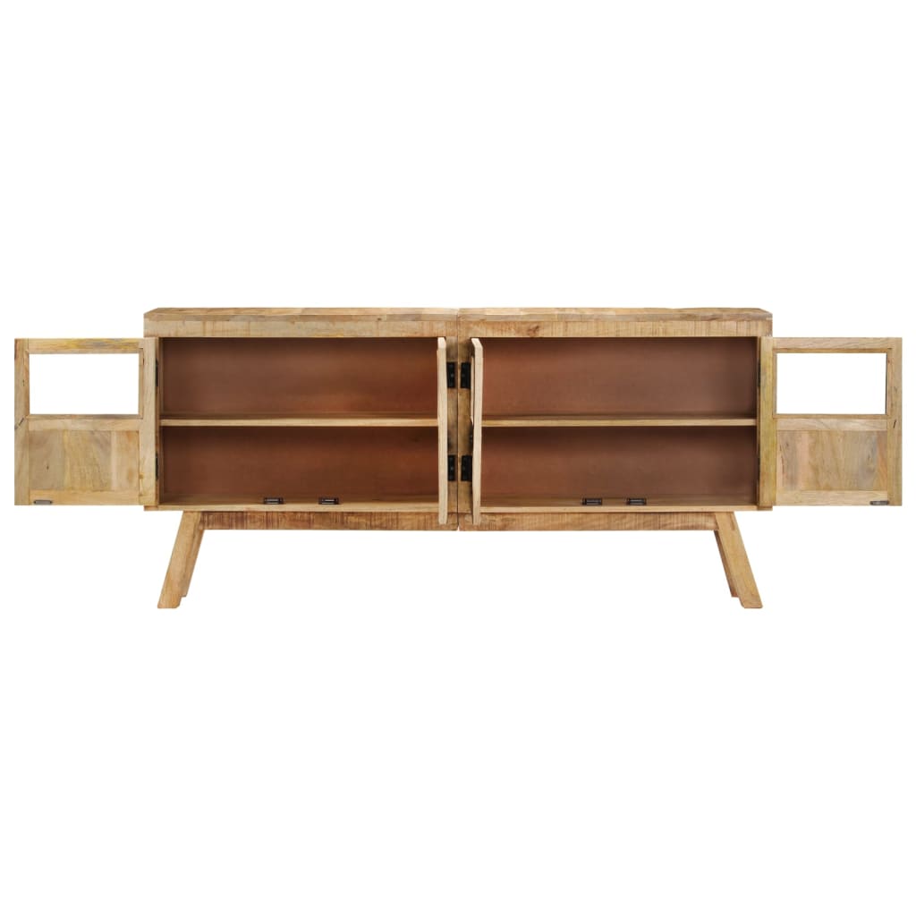 Credenza Marrone e Nera 160x30x76 cm in Legno Massello di Mango - homemem39