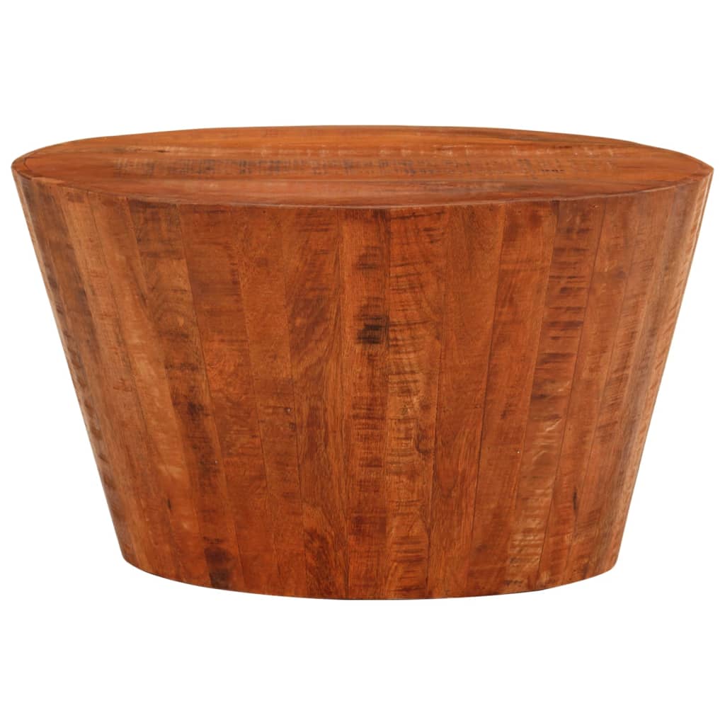 Tavolino da Salotto Ø52x30 cm Legno Grezzo Massello di Mango - homemem39