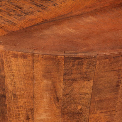 Tavolino da Salotto Ø52x30 cm Legno Grezzo Massello di Mango - homemem39