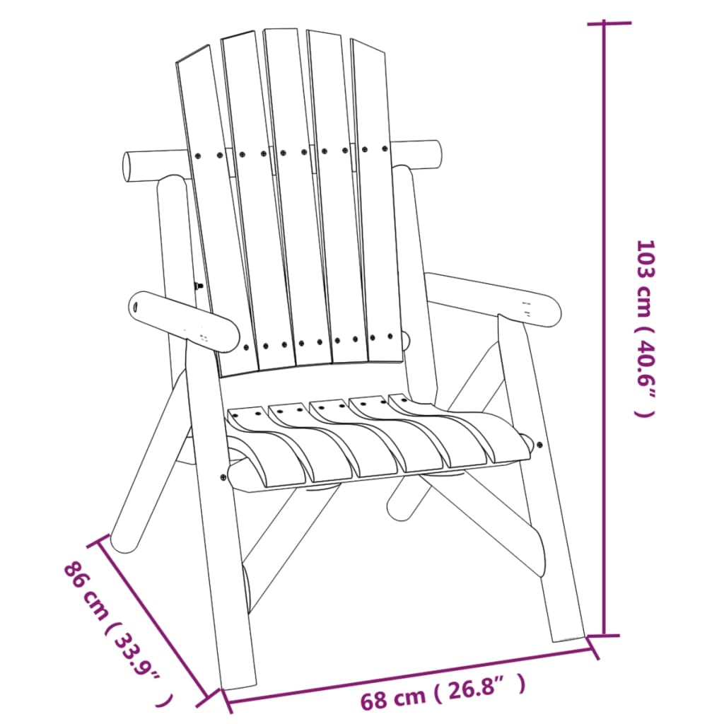 Set Divani da Giardino 3 pz in Legno Massello di Abete - homemem39