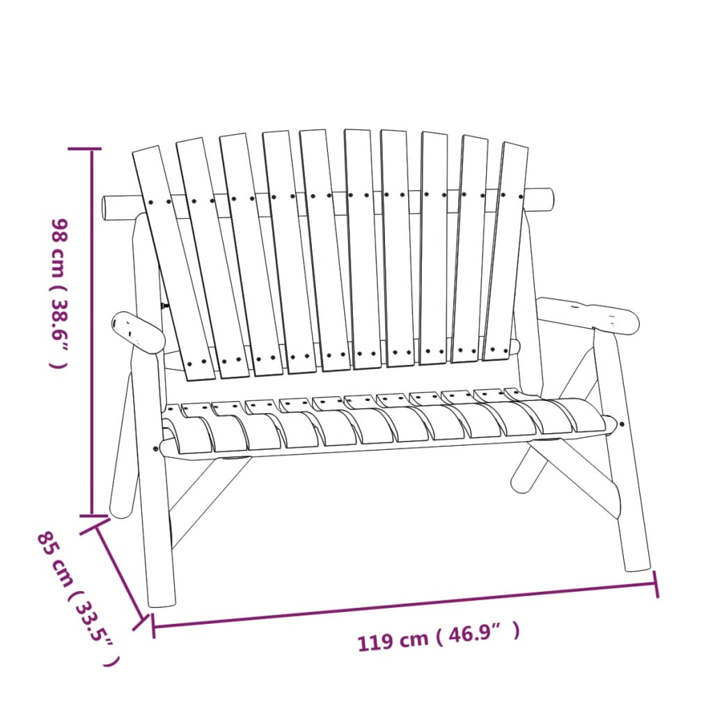 Set Divani da Giardino 3 pz in Legno Massello di Abete - homemem39