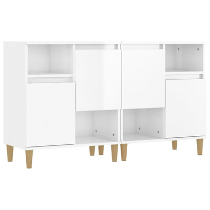 Credenze 2pz Bianco Lucido 60x35x70 cm in Legno Multistrato - homemem39