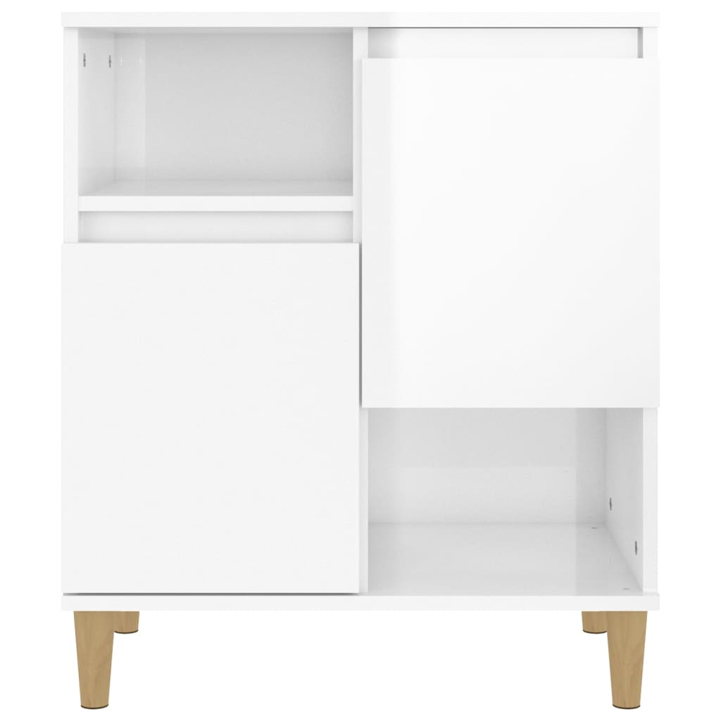 Credenze 2pz Bianco Lucido 60x35x70 cm in Legno Multistrato - homemem39