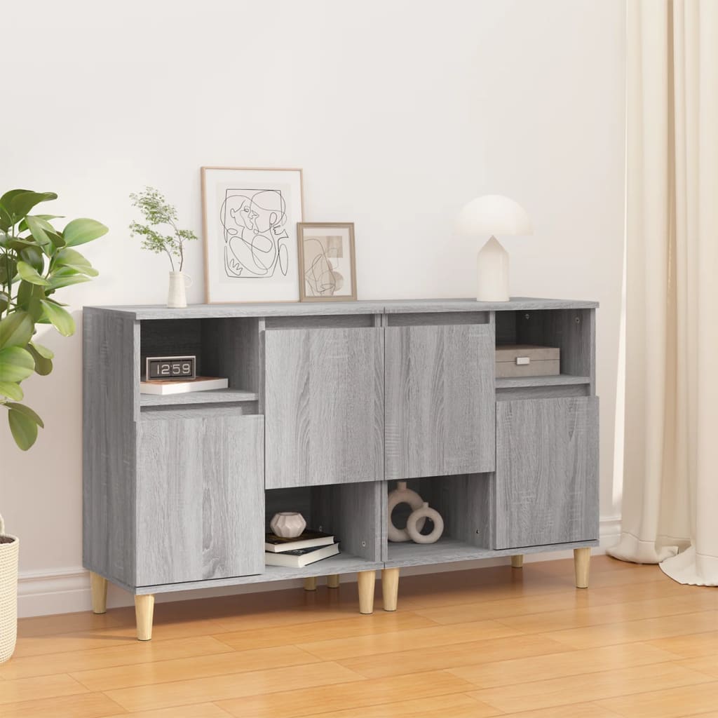 Credenze 2pz Grigio Sonoma 60x35x70 cm in Legno Multistrato - homemem39