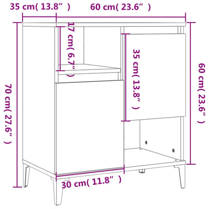 Credenze 2pz Nere 60x35x70 cm in Legno Multistrato - homemem39