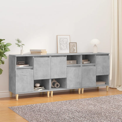 Credenze 3pz Grigio Cemento 60x35x70 cm in Legno Multistrato - homemem39