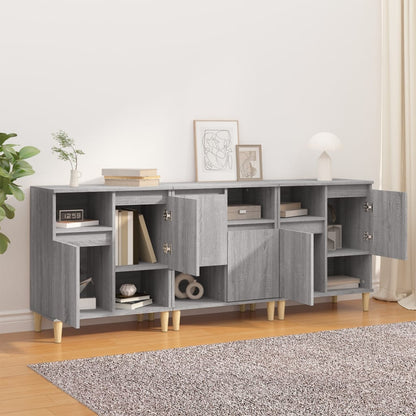 Credenze 3pz Grigio Sonoma 60x35x70 cm in Legno Multistrato - homemem39