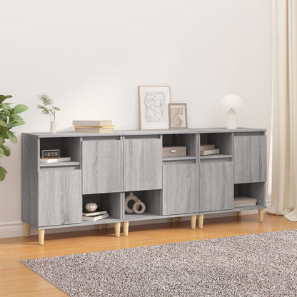 Credenze 3pz Grigio Sonoma 60x35x70 cm in Legno Multistrato - homemem39