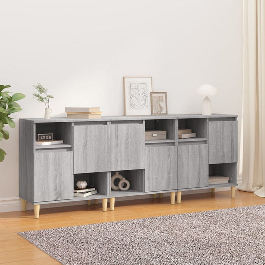 Credenze 3pz Grigio Sonoma 60x35x70 cm in Legno Multistrato - homemem39