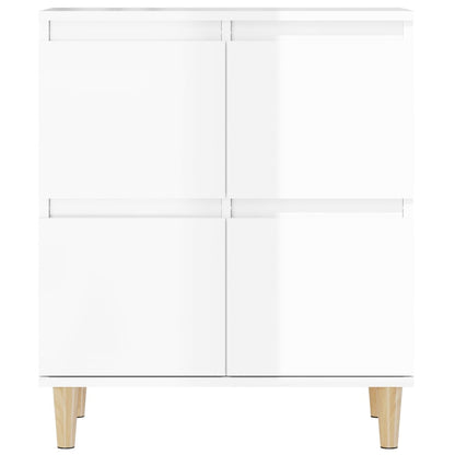 Credenze 2pz Bianco Lucido 60x35x70 cm in Legno Multistrato - homemem39