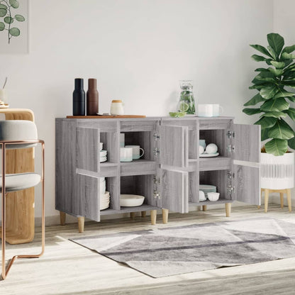 Credenze 2pz Grigio Sonoma 60x35x70 cm in Legno Multistrato - homemem39