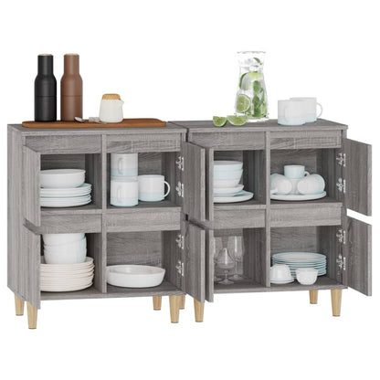 Credenze 2pz Grigio Sonoma 60x35x70 cm in Legno Multistrato - homemem39