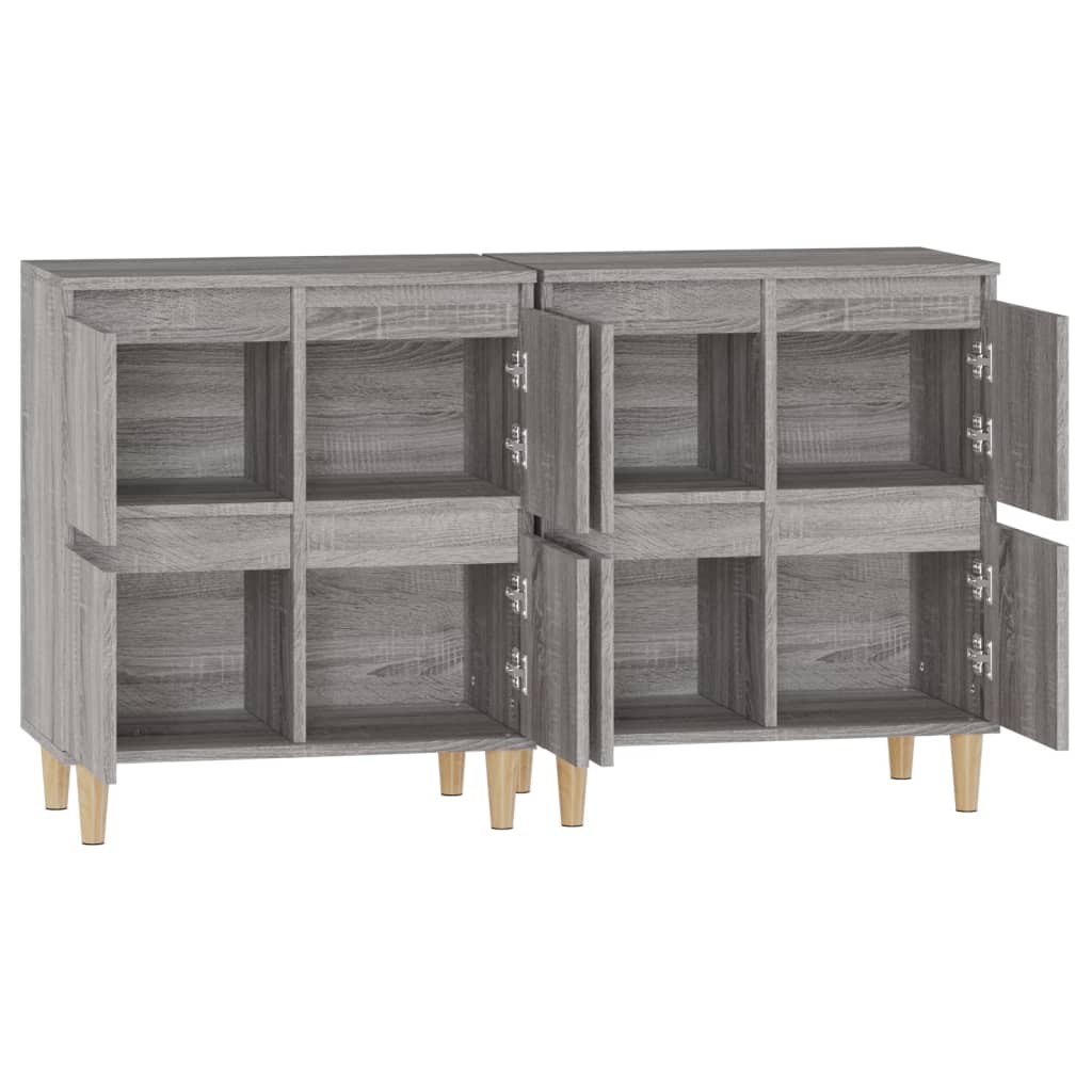 Credenze 2pz Grigio Sonoma 60x35x70 cm in Legno Multistrato - homemem39