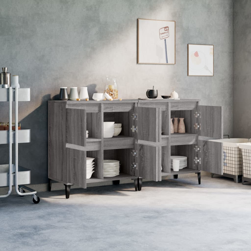 Credenze 2pz Grigio Sonoma 60x35x70 cm in Legno Multistrato - homemem39