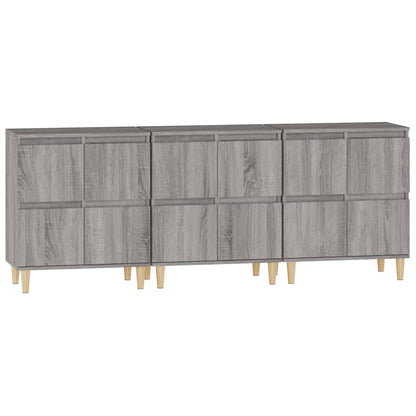 Credenze 3pz Grigio Sonoma 60x35x70 cm in Legno Multistrato - homemem39