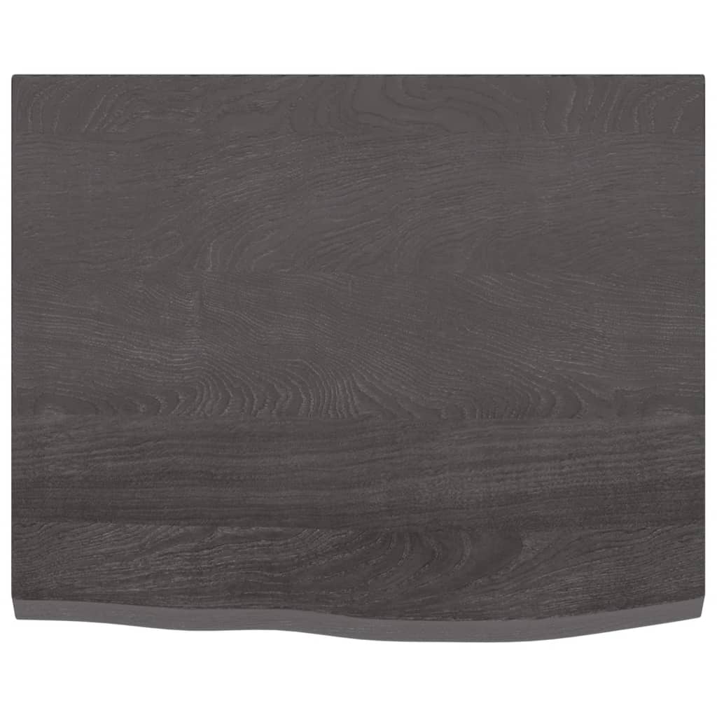 Piano Tavolo Grigio Scuro 60x50x2cm Rovere Massello Trattato - homemem39