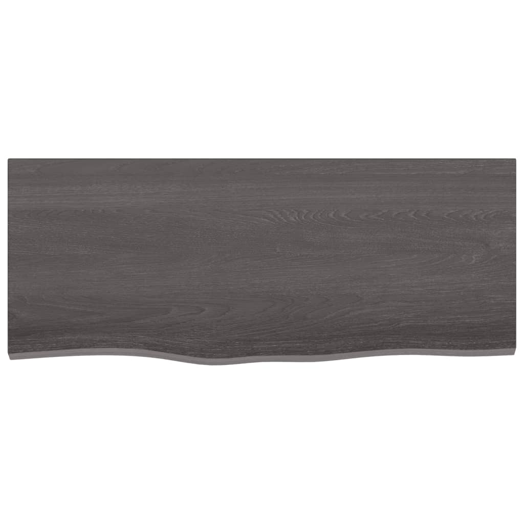 Piano Tavolo Grigio Scuro 100x40x2cm Rovere Massello Trattato - homemem39