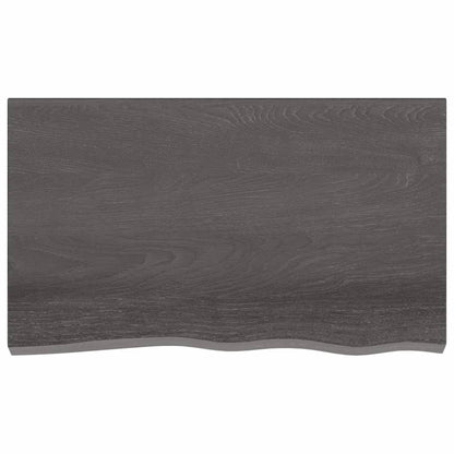 Piano Tavolo Grigio Scuro 100x60x2cm Rovere Massello Trattato - homemem39