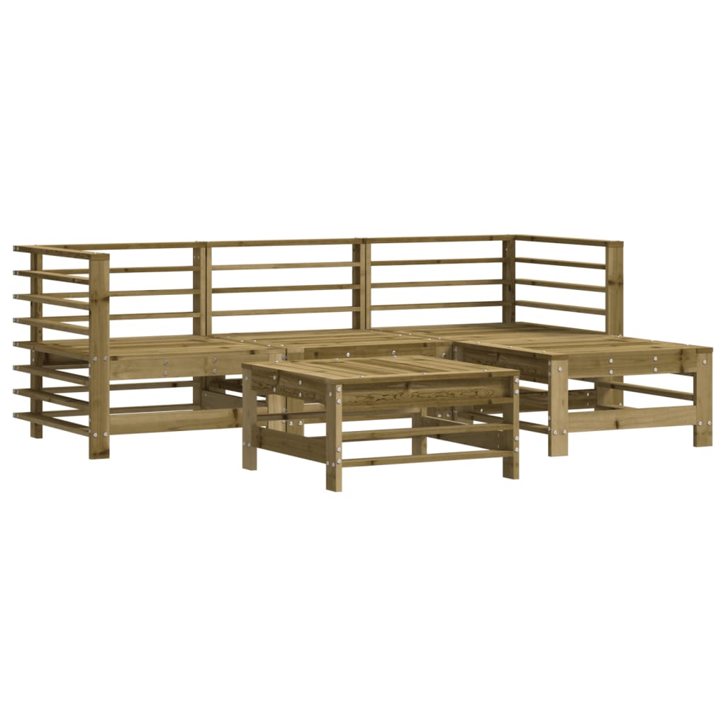 Set Divani da Giardino 5pz con Cuscini Legno Impregnato di Pino - homemem39