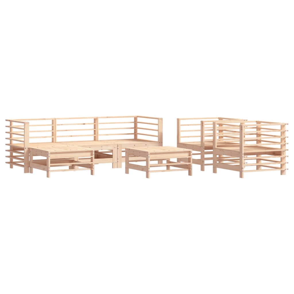 Set Divani da Giardino 7 pz con Cuscini in Legno Massello - homemem39