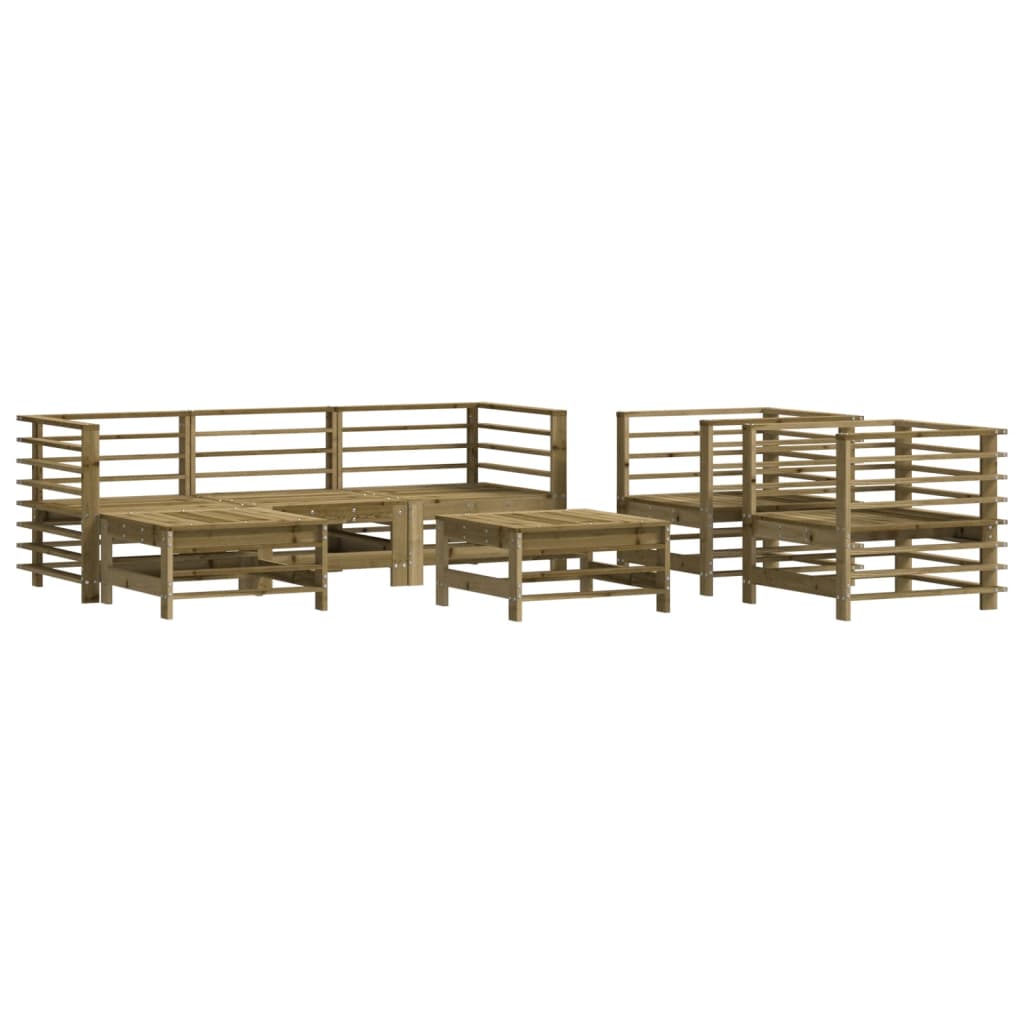 Set Divani da Giardino 7pz con Cuscini Legno Impregnato di Pino - homemem39