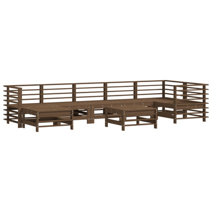 Set Divani da Giardino 8 pz con Cuscini in Legno Massello Miele - homemem39