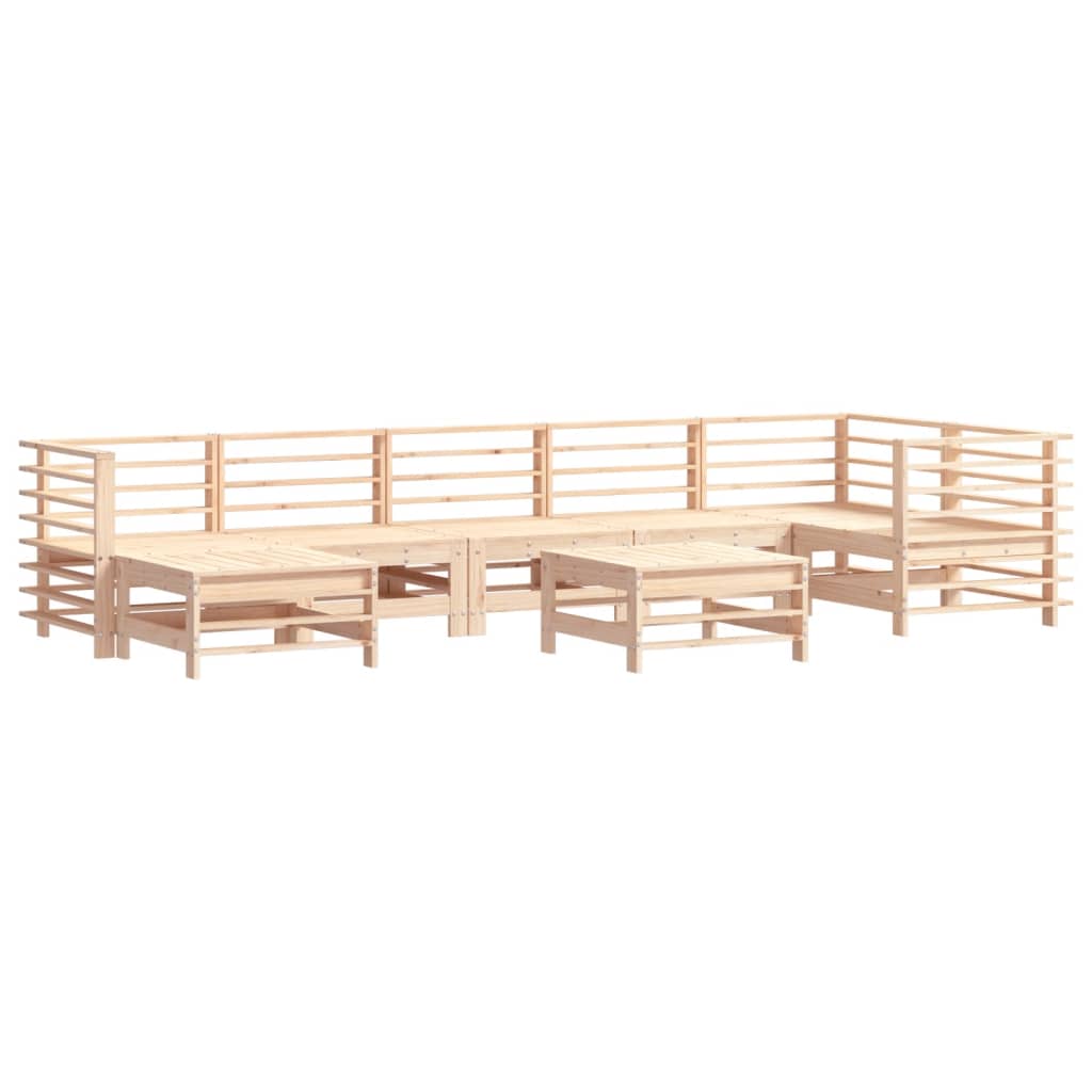 Set Divani da Giardino 8 pz con Cuscini in Legno Massello - homemem39