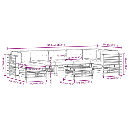 Set Divani da Giardino 8pz con Cuscini Legno Impregnato di Pino - homemem39