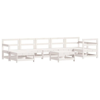 Set Divani da Giardino 8pz con Cuscini in Legno Massello Bianco - homemem39