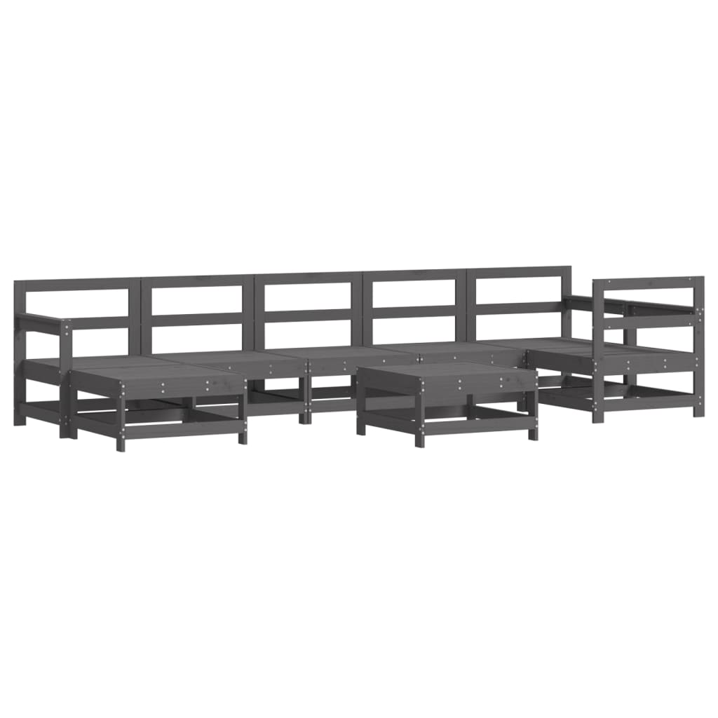 Set Divani da Giardino 8pz con Cuscini in Legno Massello Grigio - homemem39