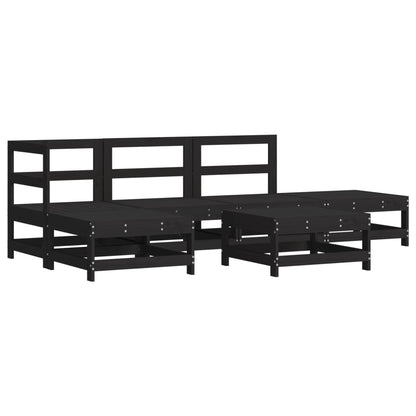 Set Divani da Giardino 6 pz con Cuscini in Legno Massello Nero - homemem39