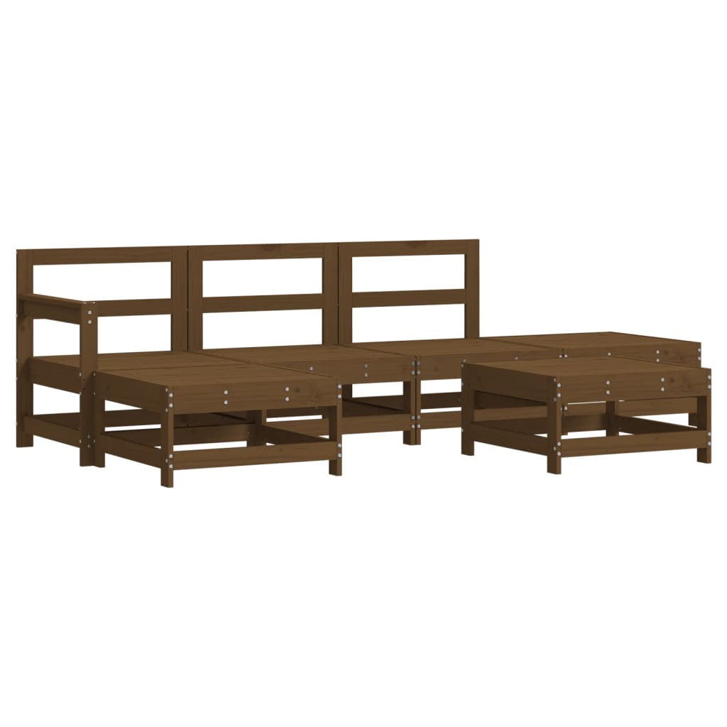 Set Divani da Giardino 6 pz con Cuscini in Legno Massello Miele - homemem39