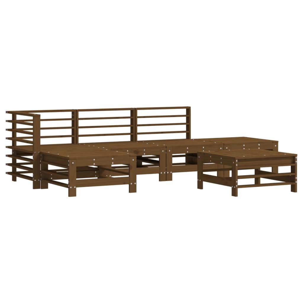 Set Divani da Giardino 6 pz con Cuscini in Legno Massello Miele - homemem39