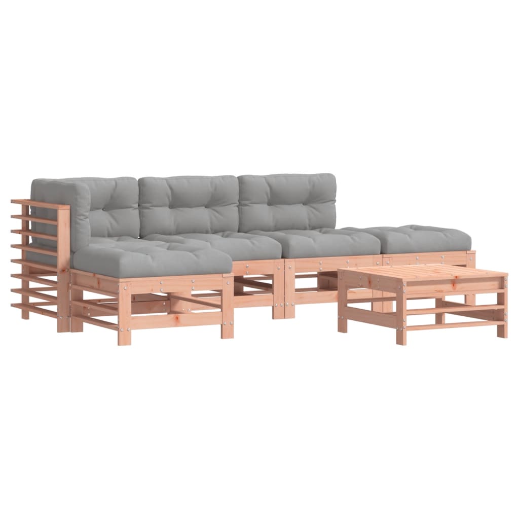 Set Divani Giardino 6 pz con Cuscini Legno Massello di Douglas - homemem39