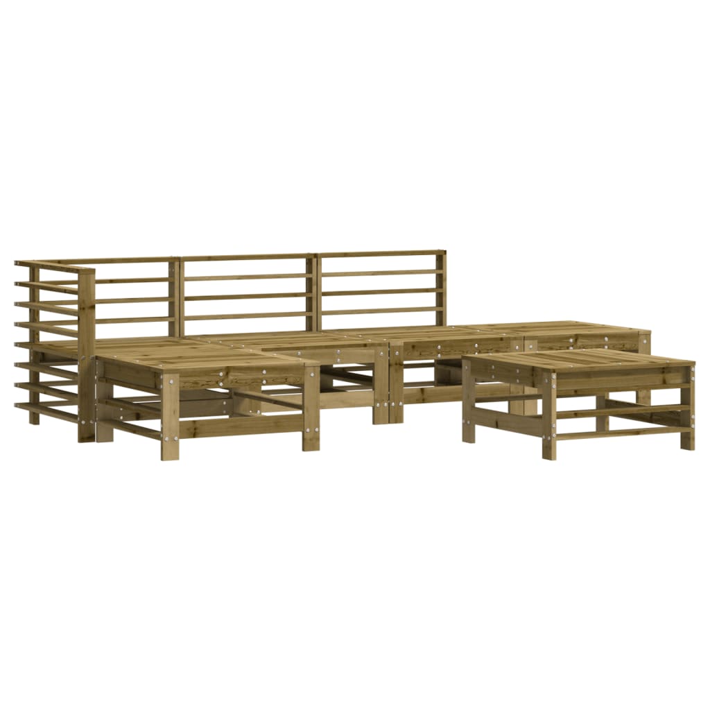 Set Divani da Giardino 6pz con Cuscini Legno Impregnato di Pino - homemem39