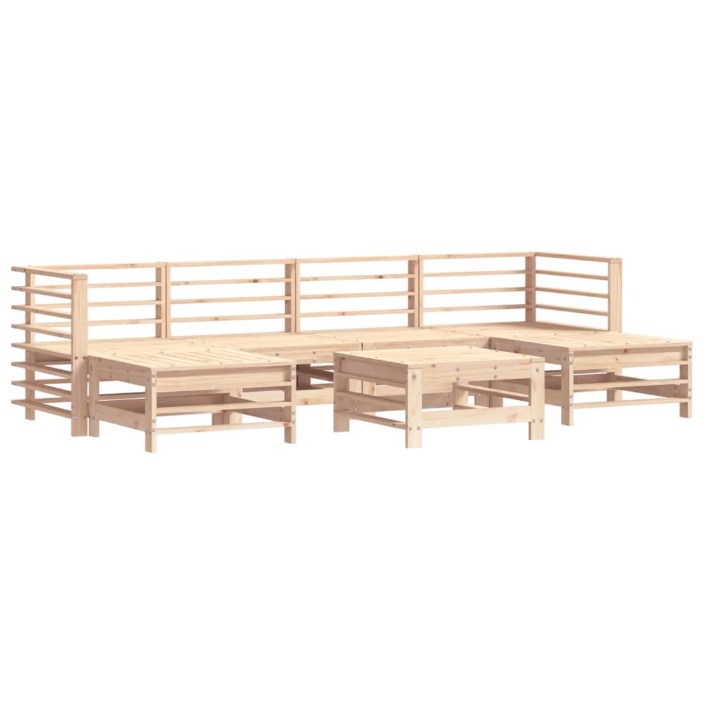 Set Divani da Giardino 7 pz con Cuscini in Legno Massello - homemem39