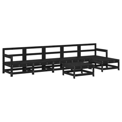 Set Divani da Giardino 7 pz con Cuscini in Legno Massello Nero - homemem39