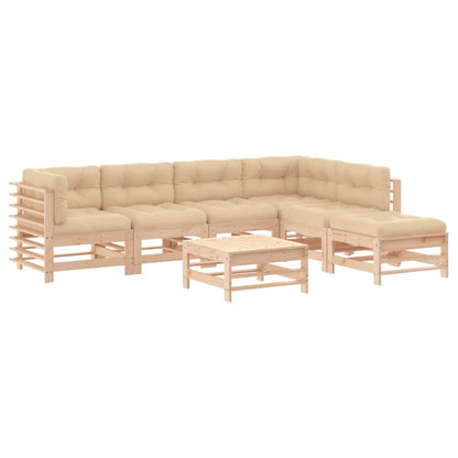 Set Divani da Giardino 7 pz con Cuscini in Legno Massello - homemem39