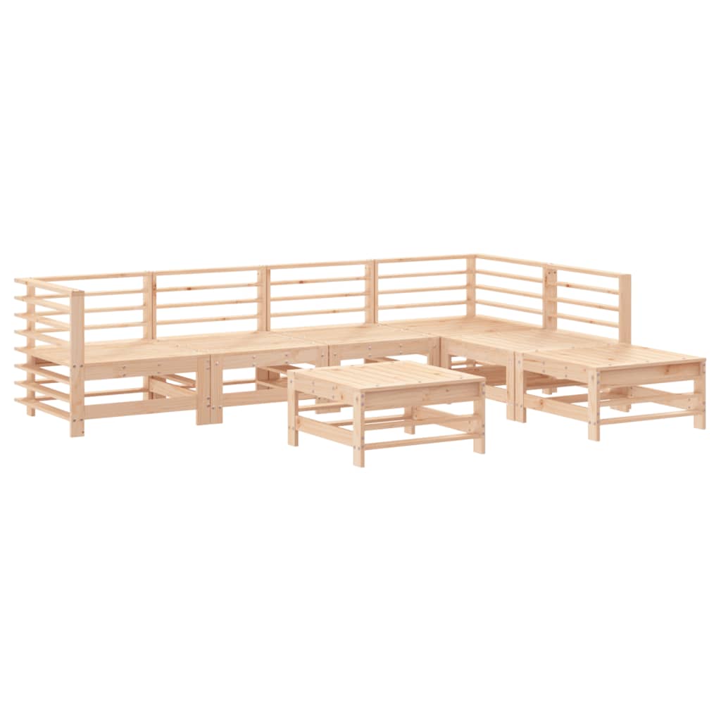 Set Divani da Giardino 7 pz con Cuscini in Legno Massello - homemem39