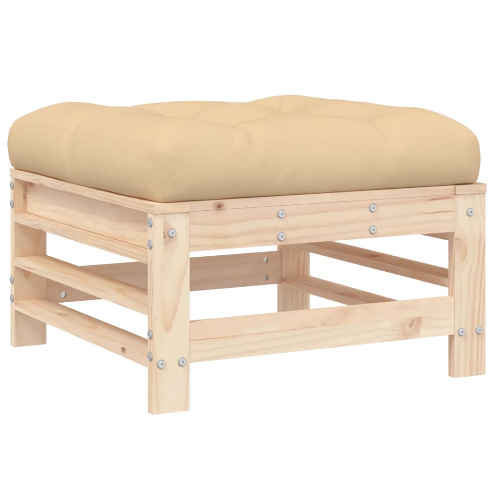 Set Divani da Giardino 7 pz con Cuscini in Legno Massello - homemem39