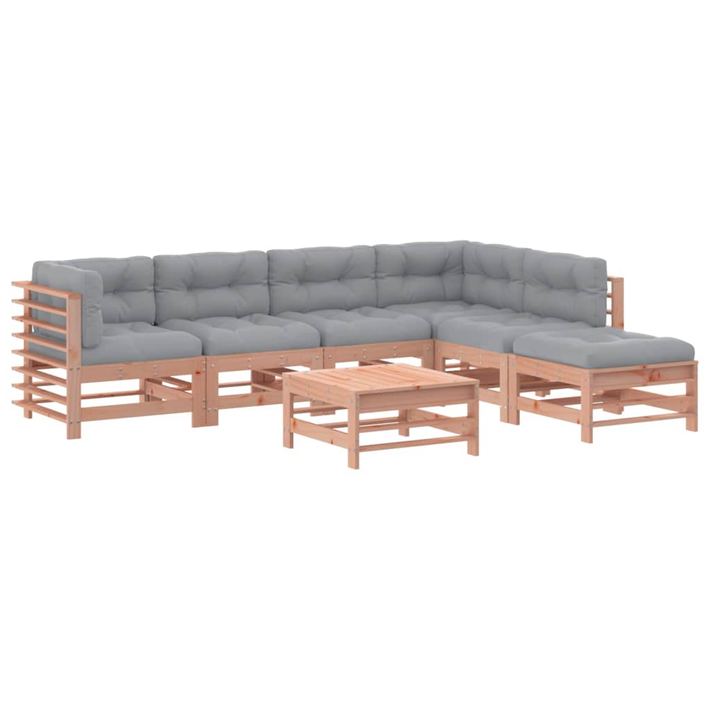 Set Divani Giardino 7 pz con Cuscini Legno Massello di Douglas - homemem39