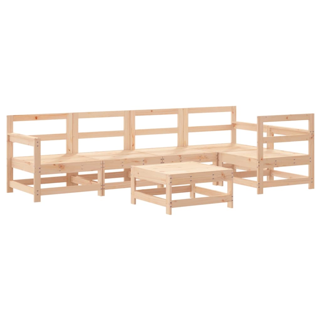 Set Divani da Giardino 6 pz con Cuscini in Legno Massello - homemem39