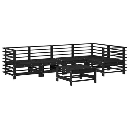 Set Divani da Giardino 6 pz con Cuscini in Legno Massello Nero - homemem39