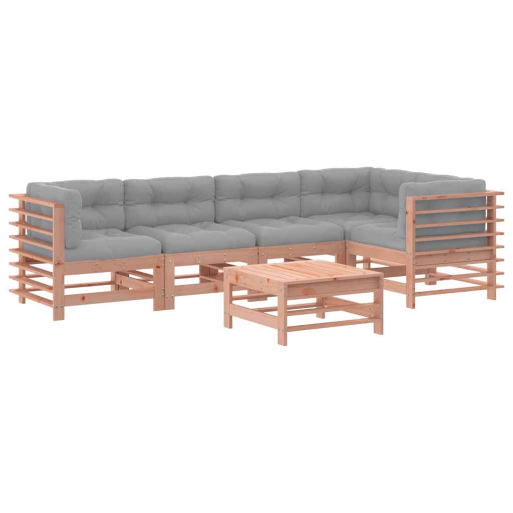 Set Divani Giardino 6 pz con Cuscini Legno Massello di Douglas - homemem39