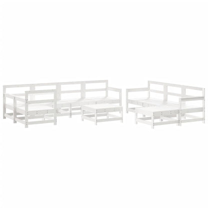 Set Divani da Giardino 10 pz con Cuscini Legno Massello Bianco - homemem39